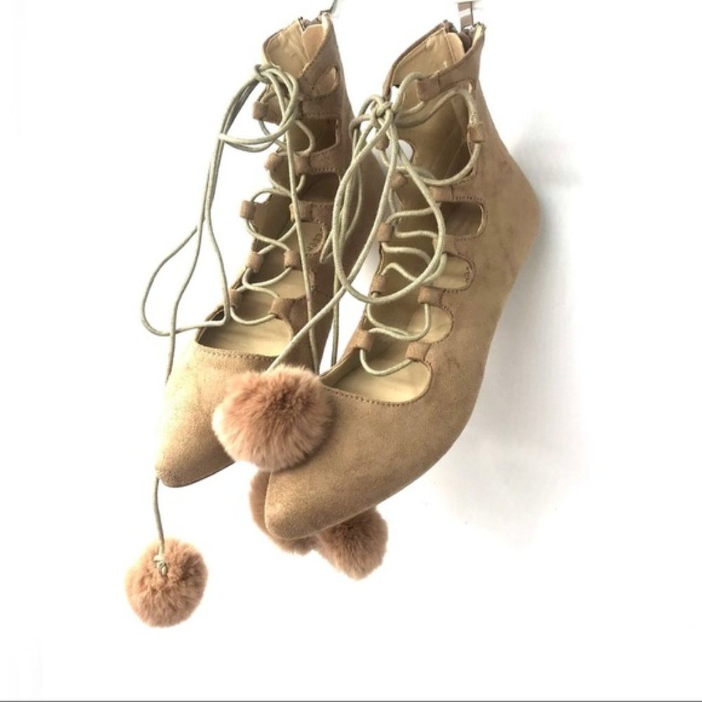 Pom Pom Flats Beige - Picture 3 of 8